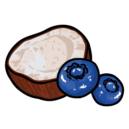 Blaubeere und einer Note Kokosnuss